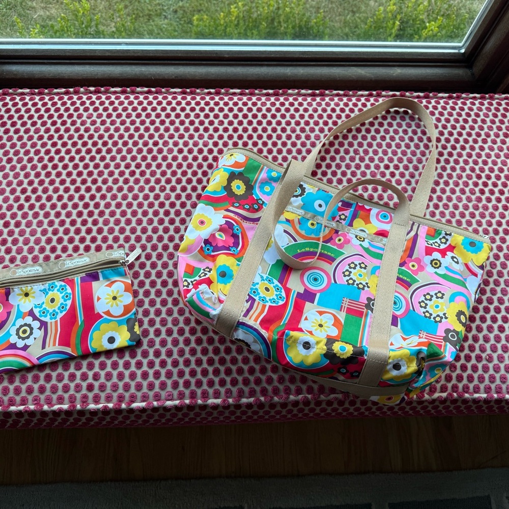 Lesportsac Multicolor Floral Tote and Pouch